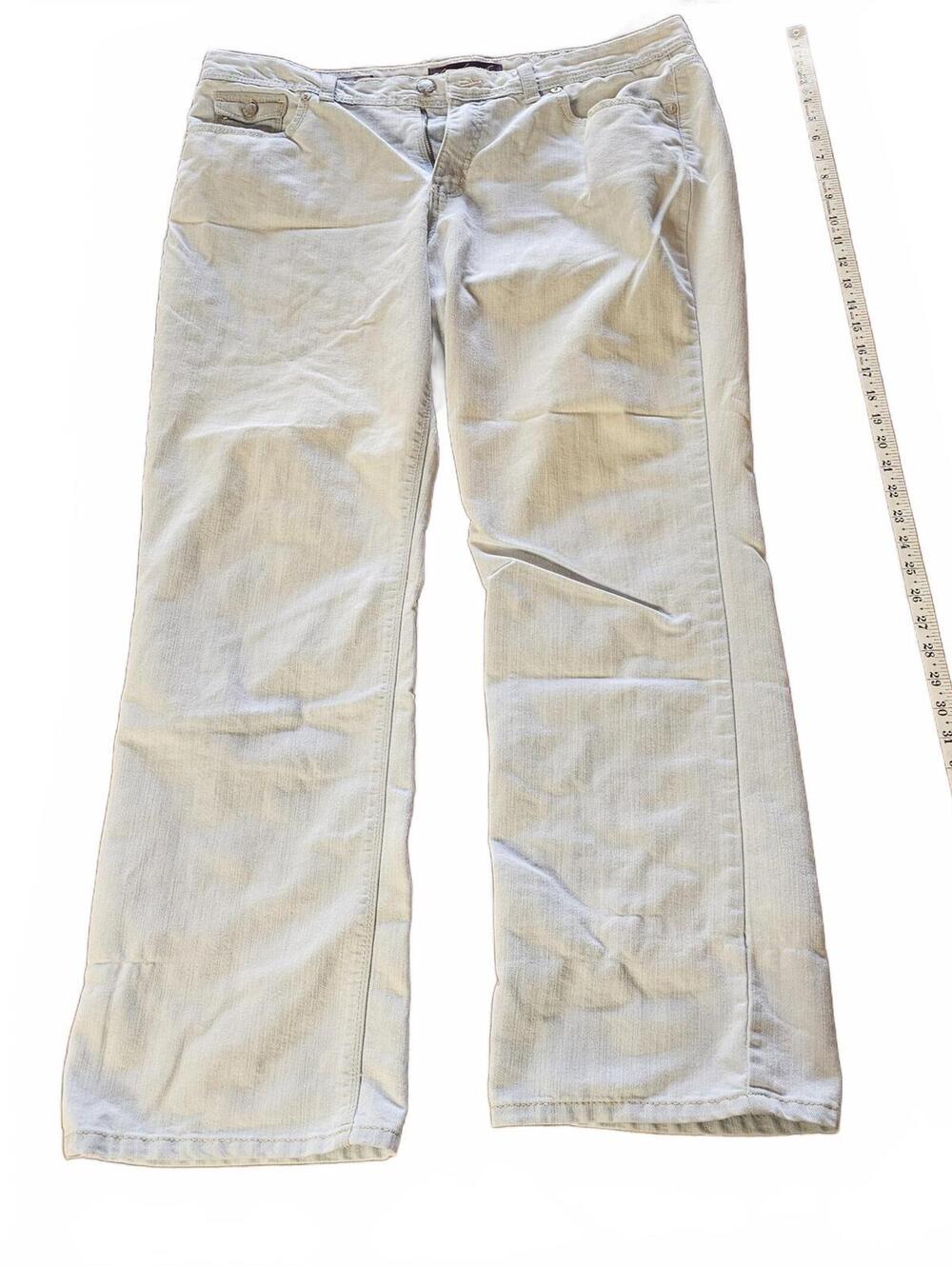 Gloria Vanderbilt Isadora Bootcut Pants Size 16 Cream Beige Stretch Cotton Blend